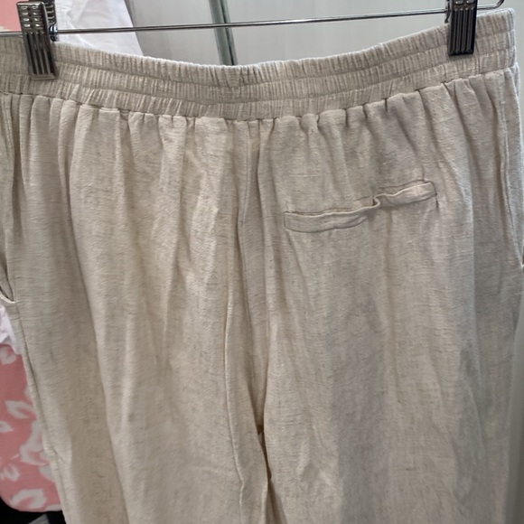 I Say Linen Cream Wide Leg Pants S - Picture 6 of 7